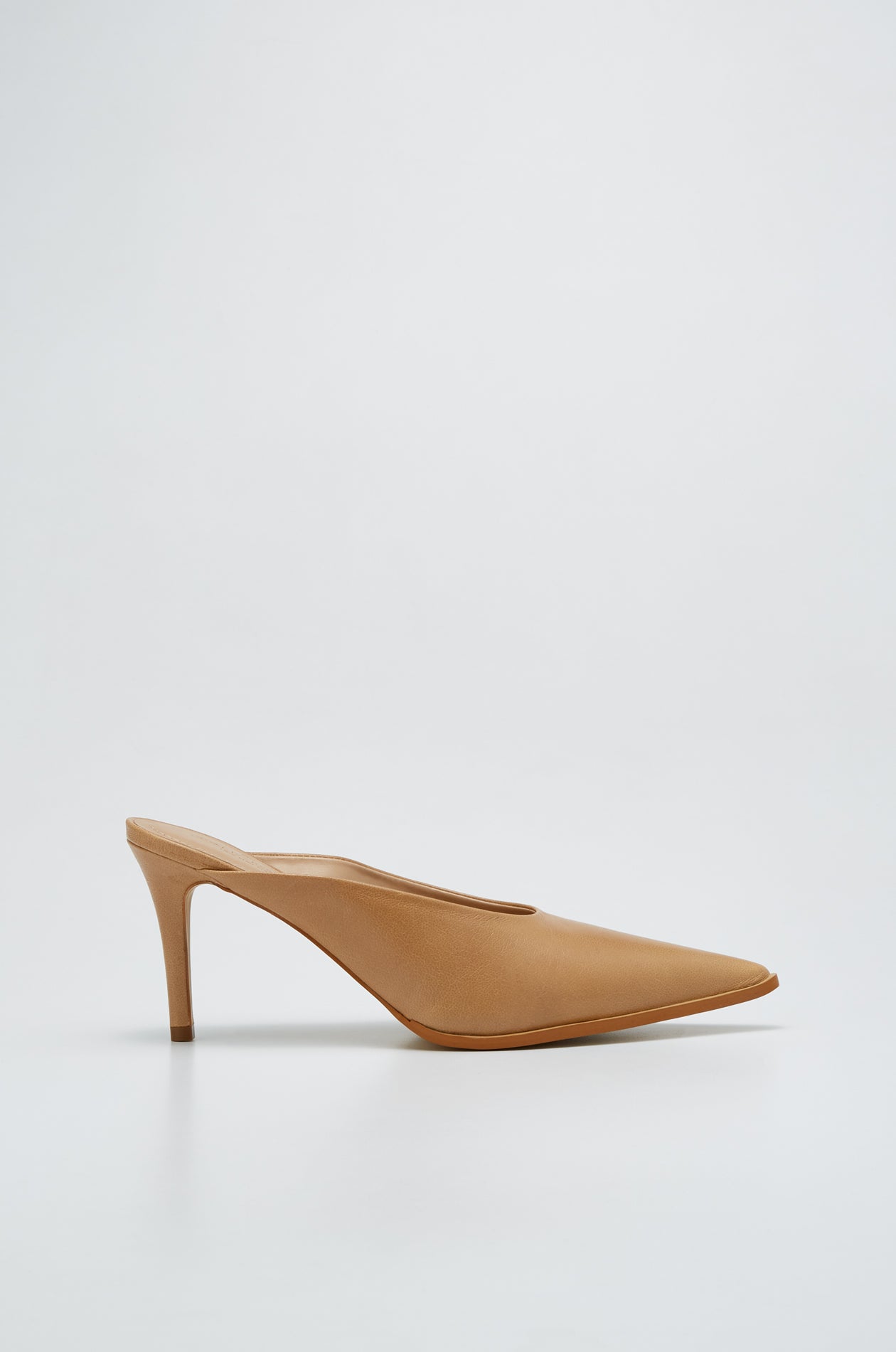 LEATHER STRAP HEELED MULES