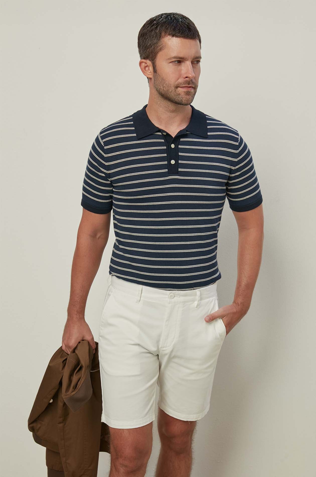 STRIPE KNITTED POLO