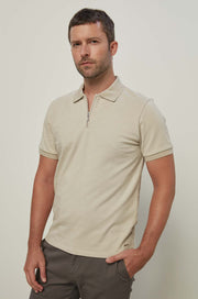 JACQUARD ZIP POLO SHIRT
