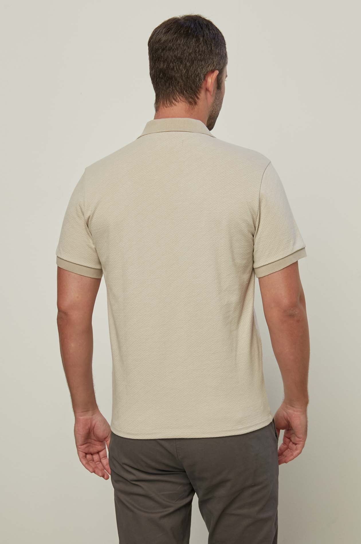 JACQUARD ZIP POLO SHIRT