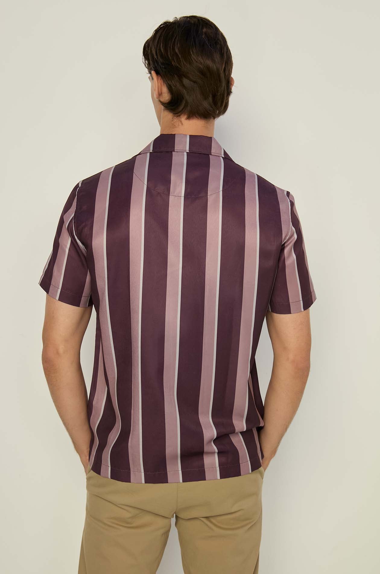 VERTICAL STRIPED HAWAII SHIRT