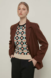 GEOMETRIC KNITTED TOP