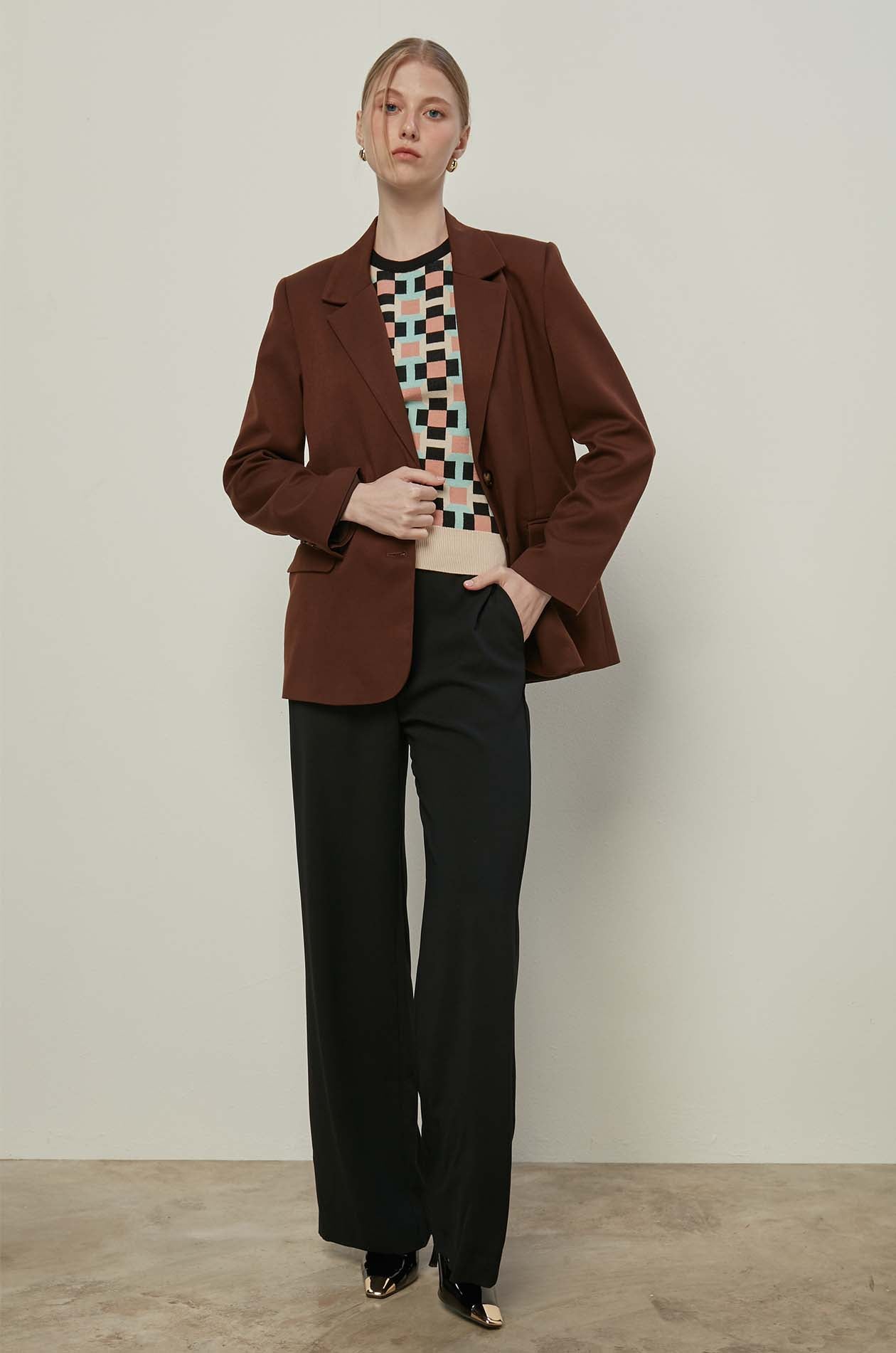 GEOMETRIC KNITTED TOP