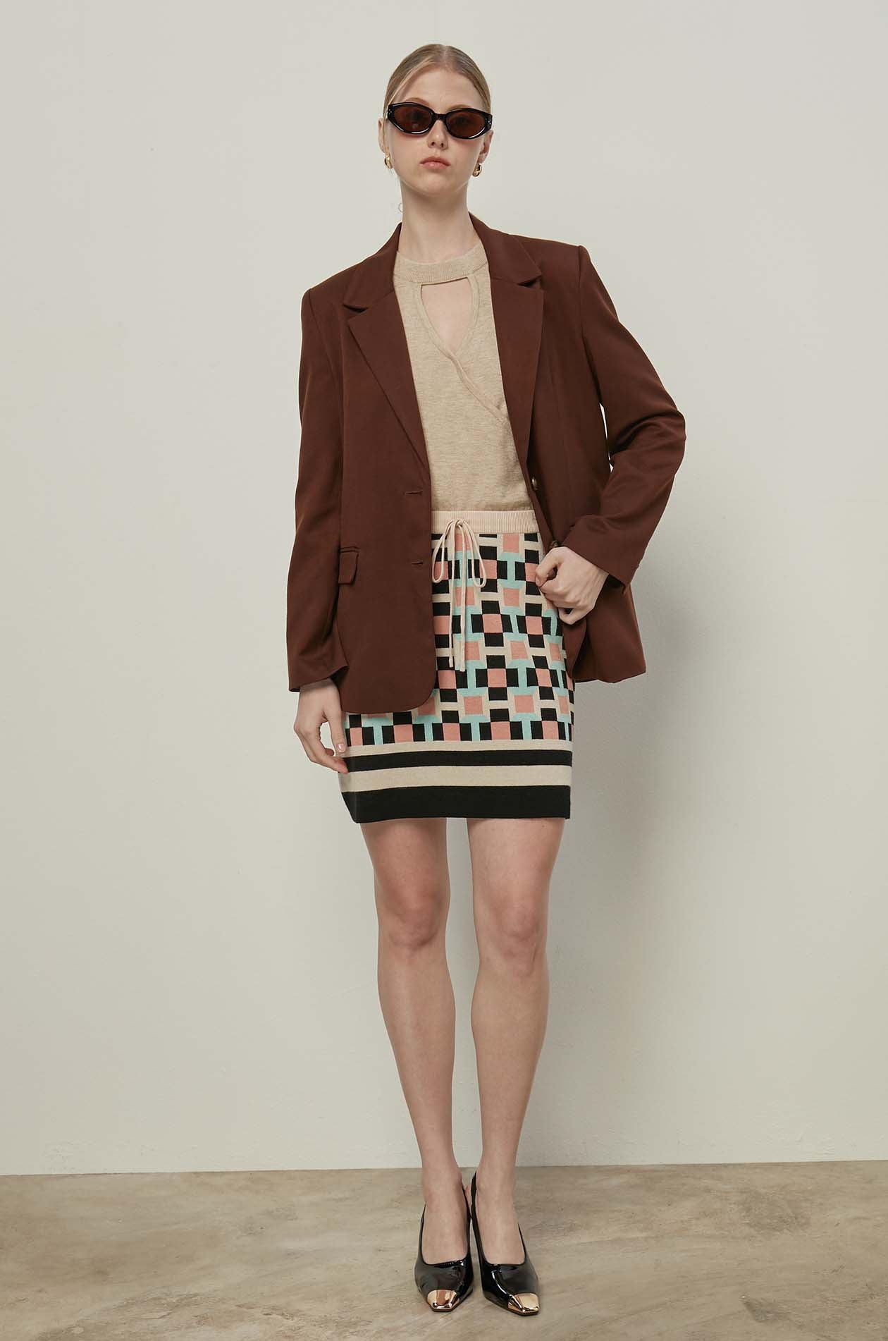 WRAP FRONT KNITTED TOP