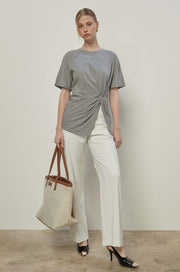 PLEATED JERSEY TEE