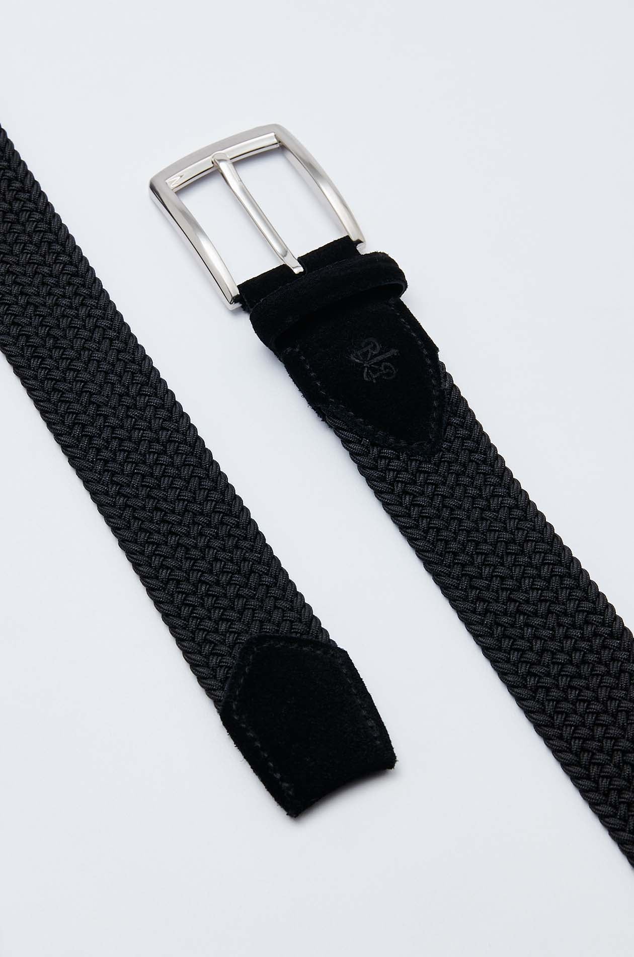 WOVEN BELT WITH SUEDE EMBOSSED LOGO