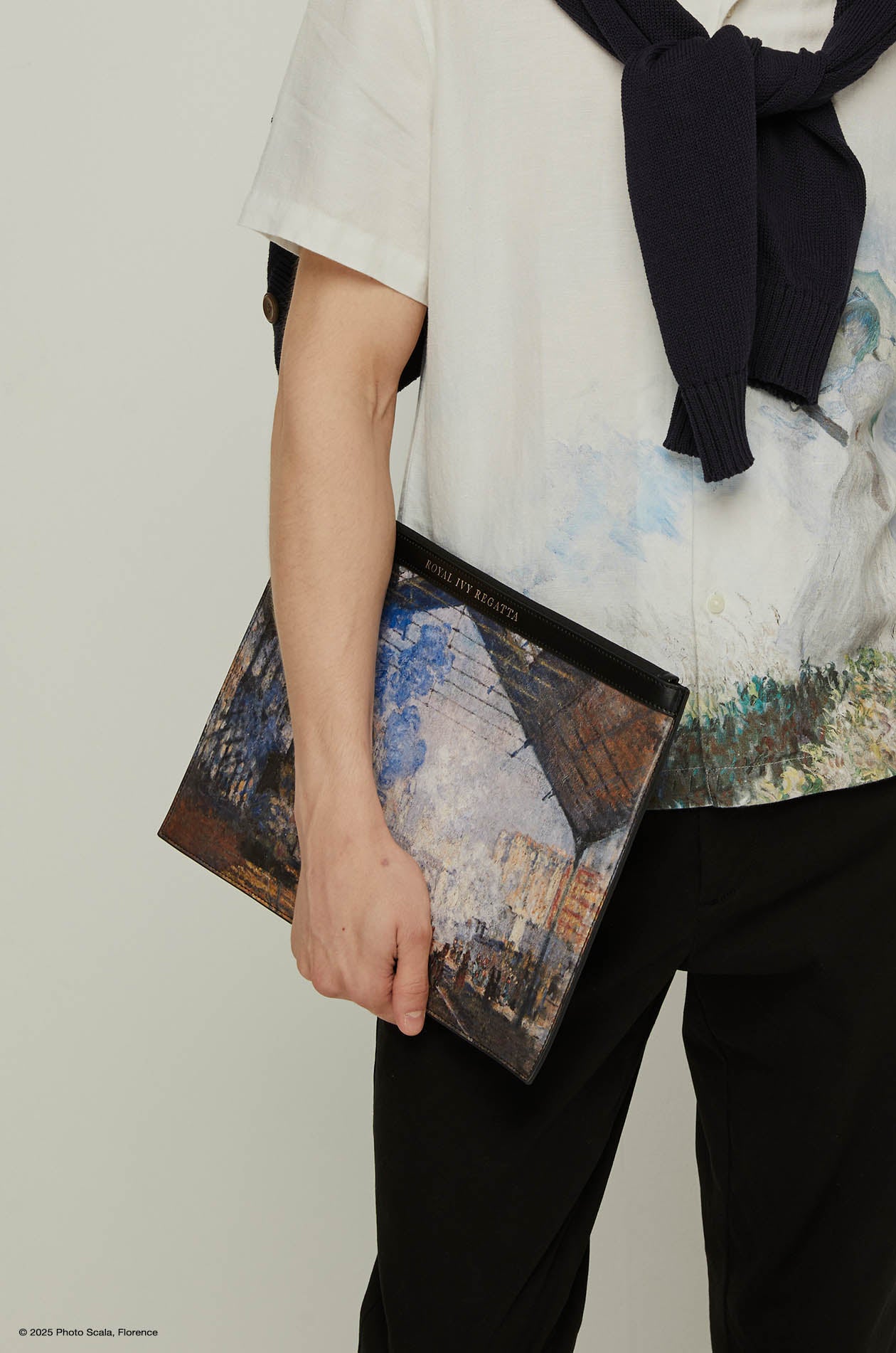 GARE SAINT LAZARE MONET PRINTED DOCUMENT BAG