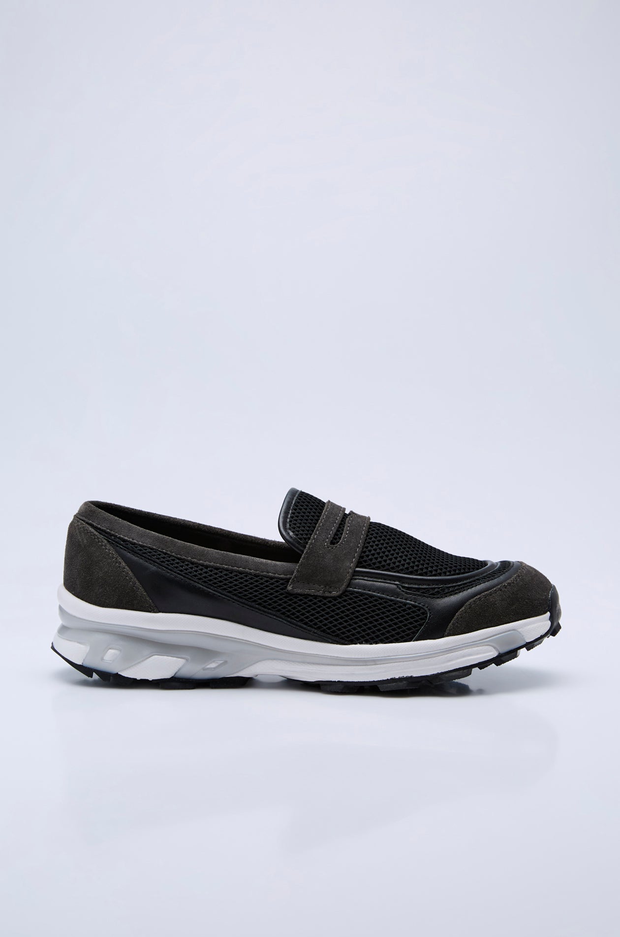 SUEDE AND MESH LOAFER SNEAKERS