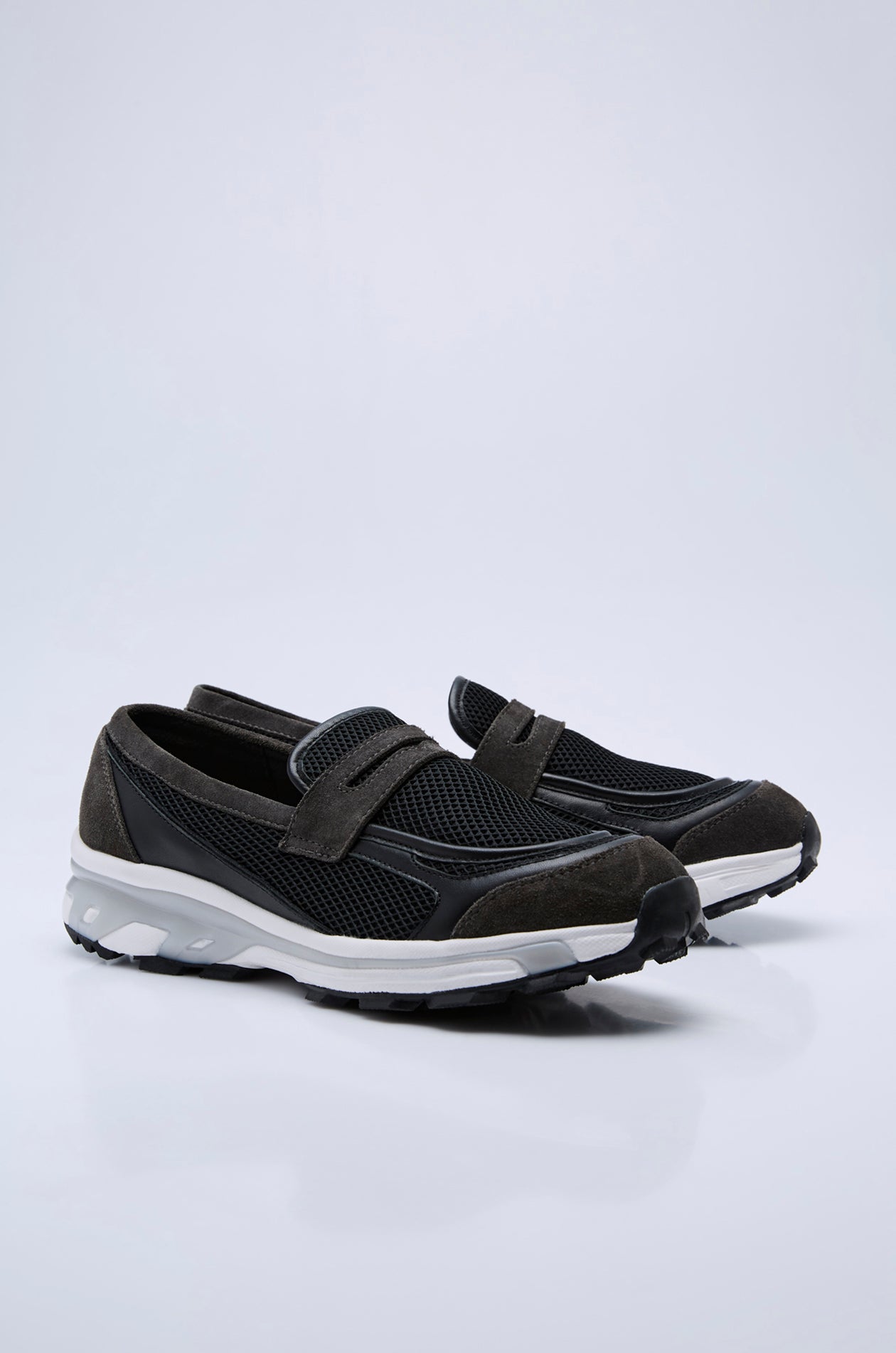 SUEDE AND MESH LOAFER SNEAKERS