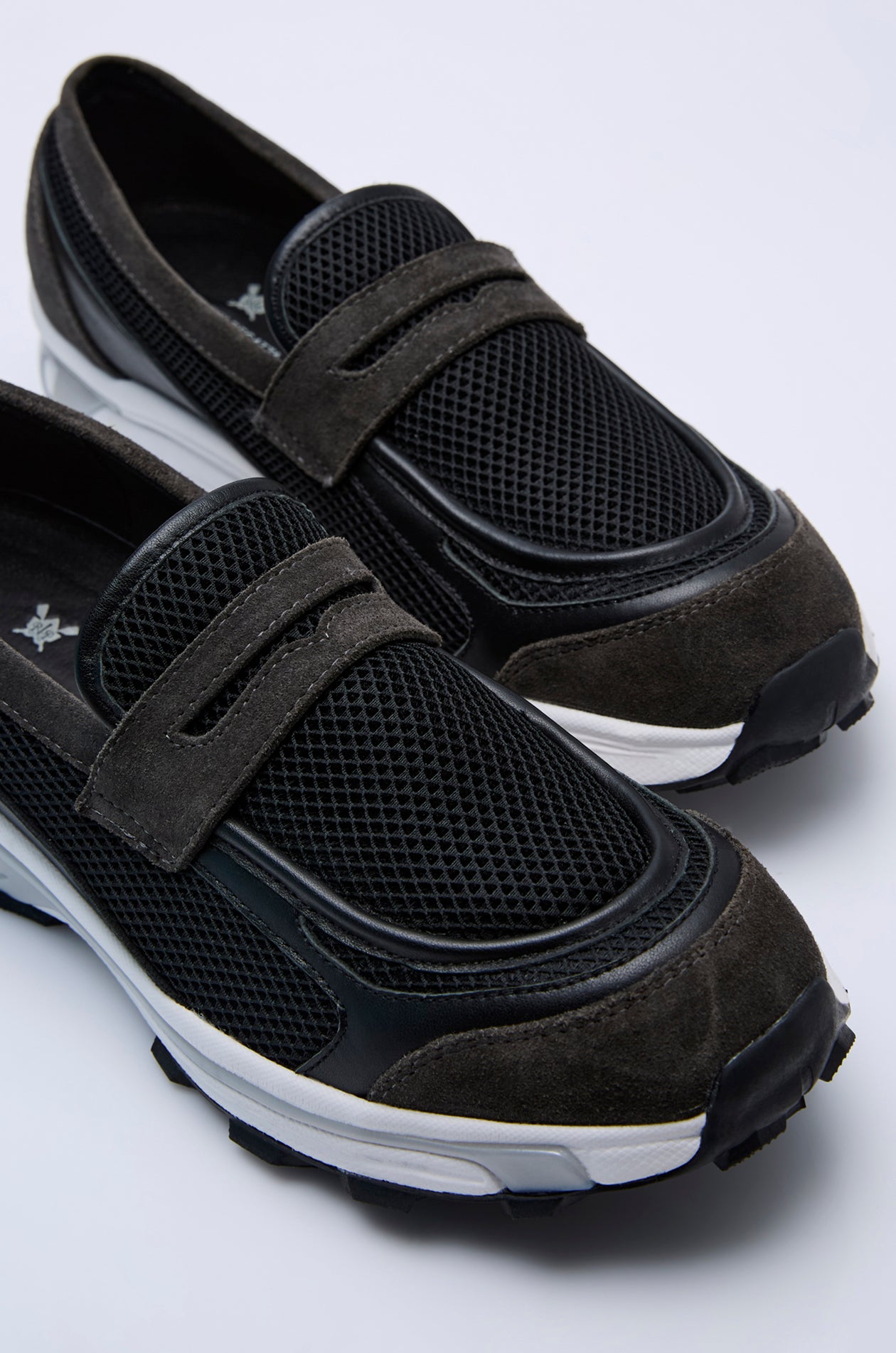 SUEDE AND MESH LOAFER SNEAKERS