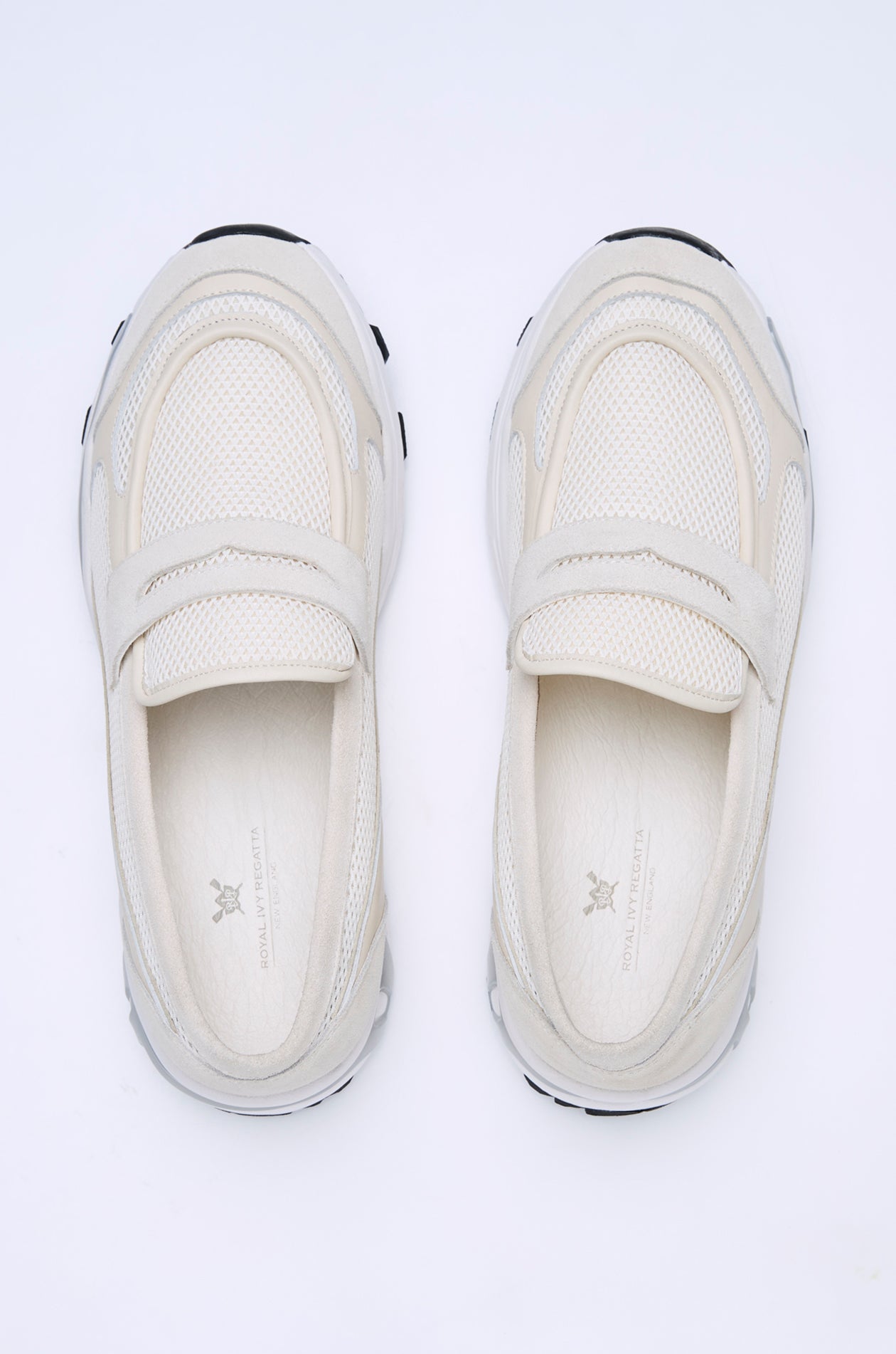 SUEDE AND MESH LOAFER SNEAKERS