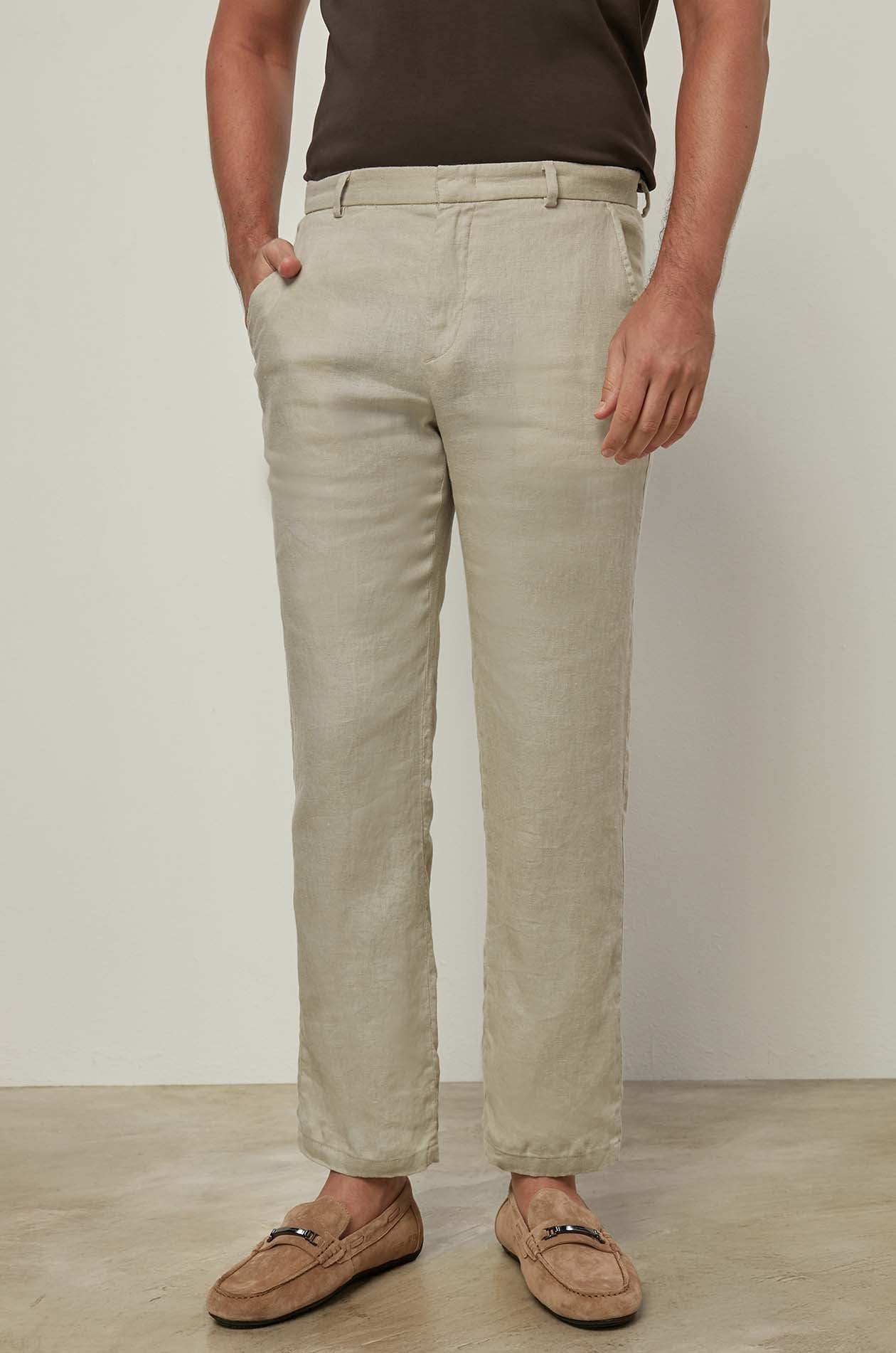 TWILL LINEN TROUSERS