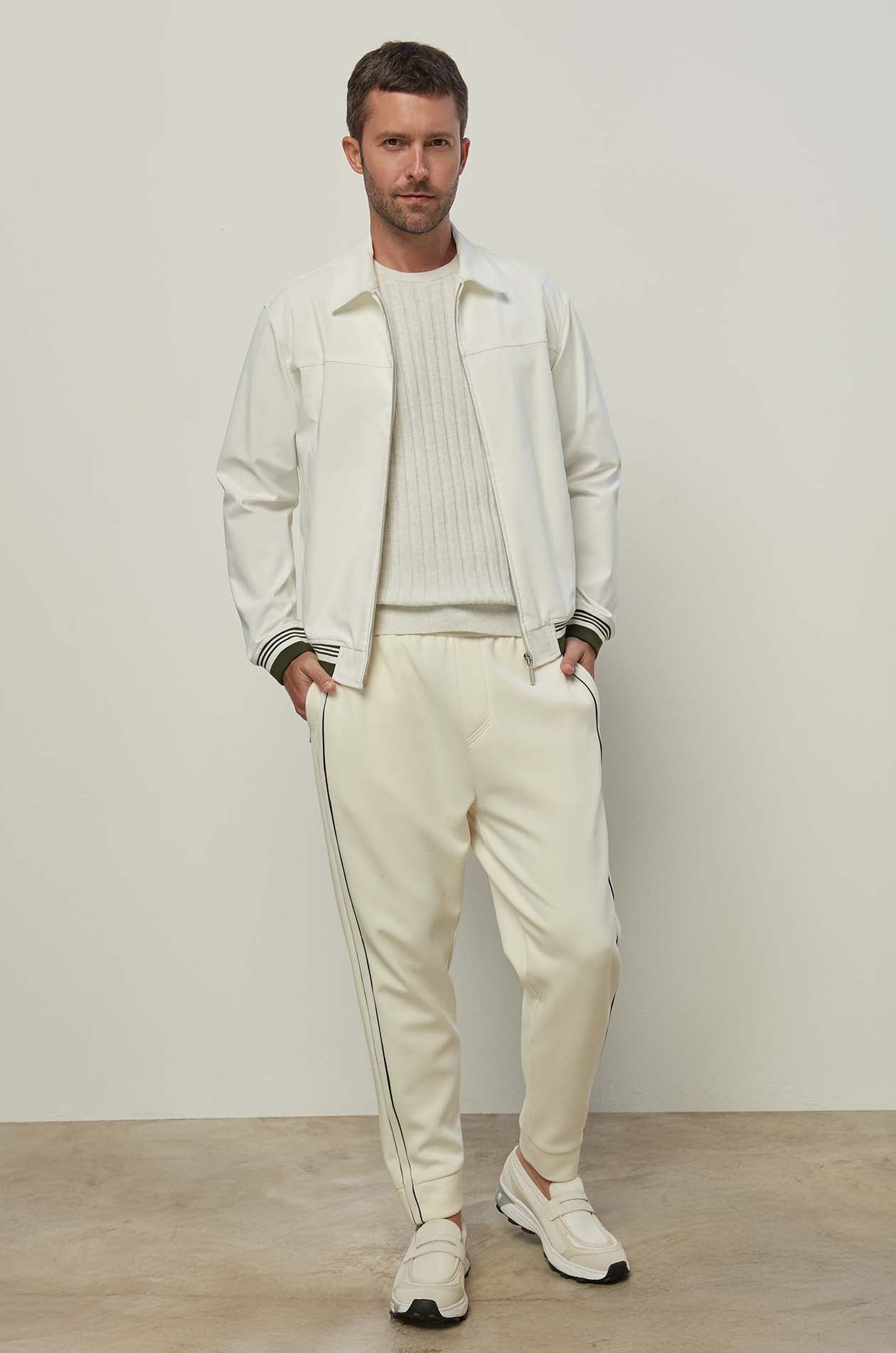 RIBBED STRIPE SWEAT PANTS