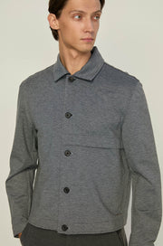 BLACK TOP DYED KNITTED OVERSHIRT