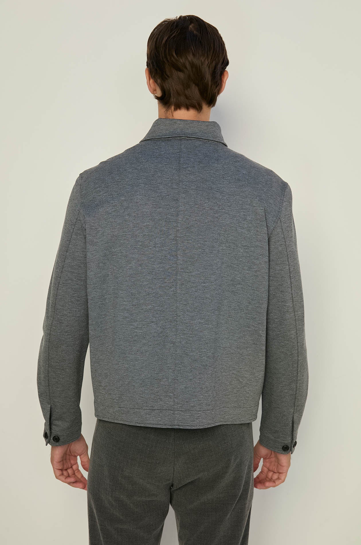 BLACK TOP DYED KNITTED OVERSHIRT