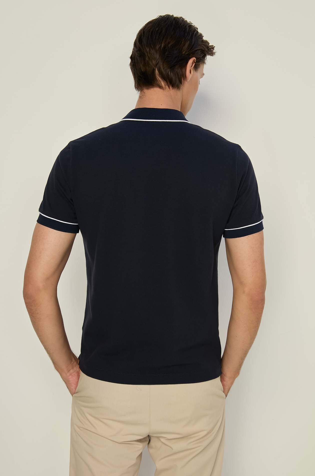 CONTRAST PIPING POLO SHIRT