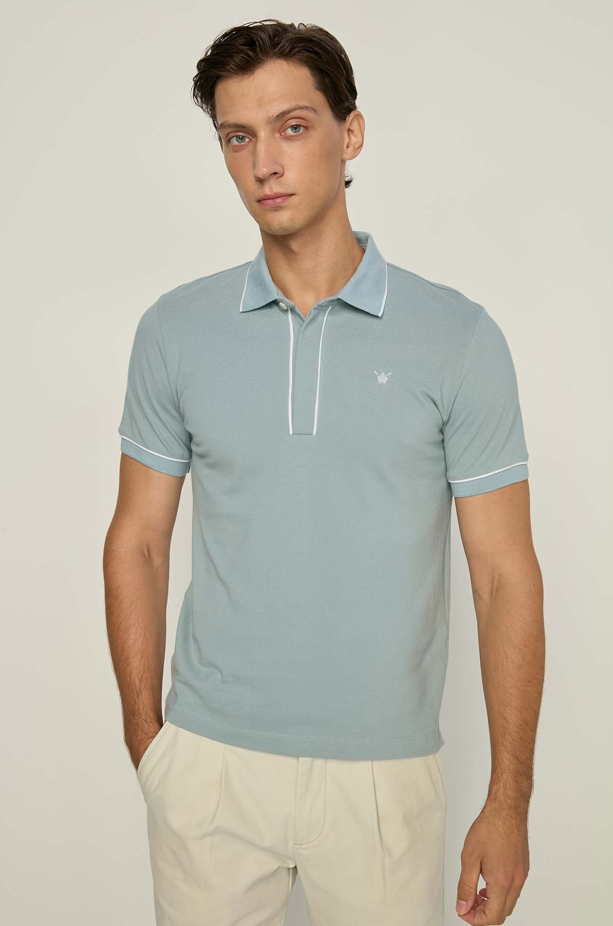 CONTRAST PIPING POLO SHIRT