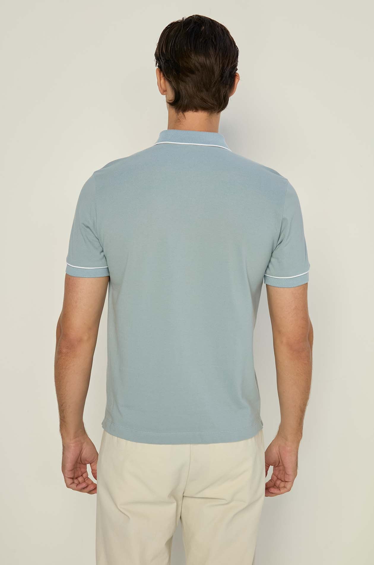 CONTRAST PIPING POLO SHIRT