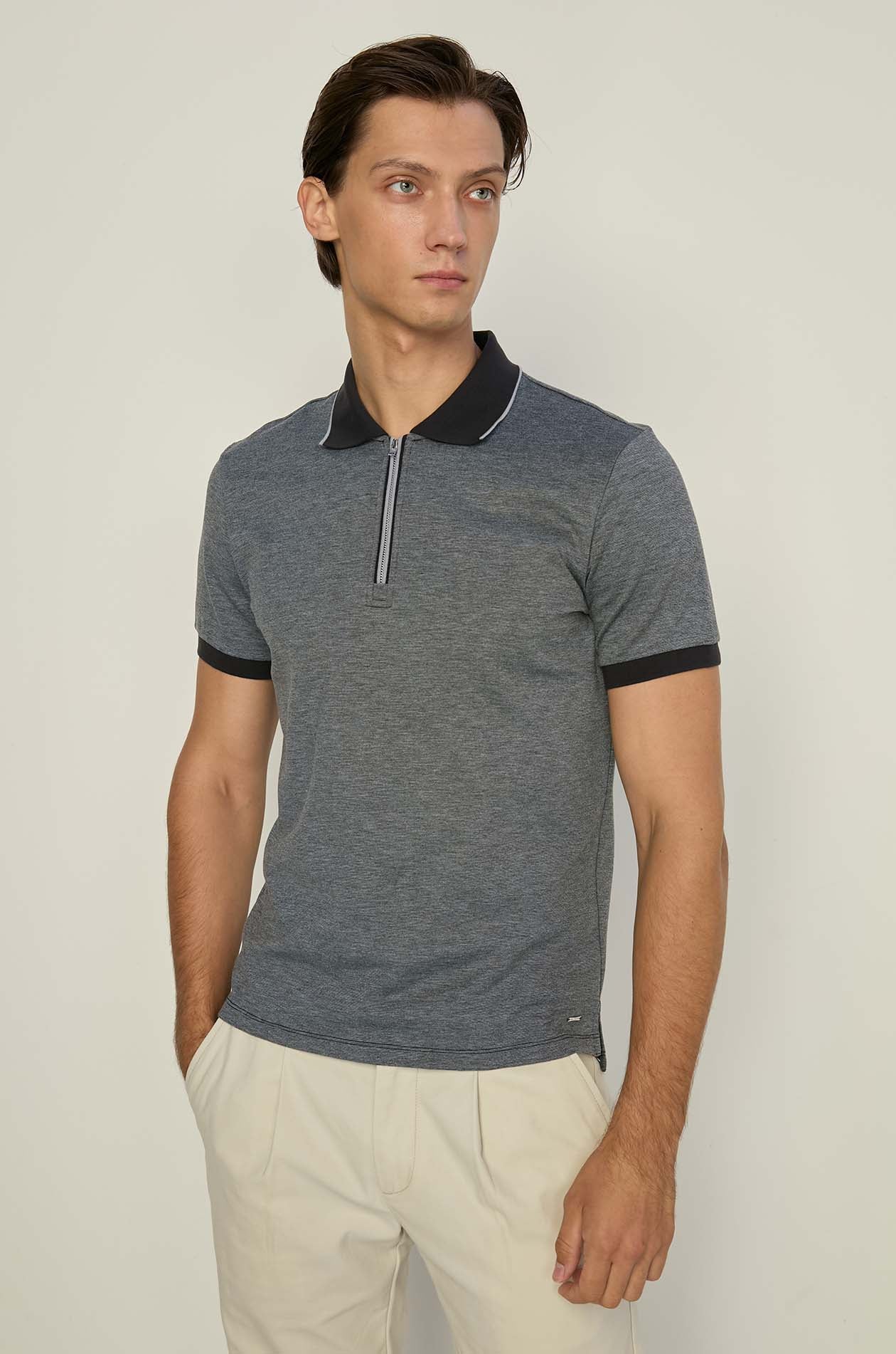 BLACK TOP DYED POLO SHIRT