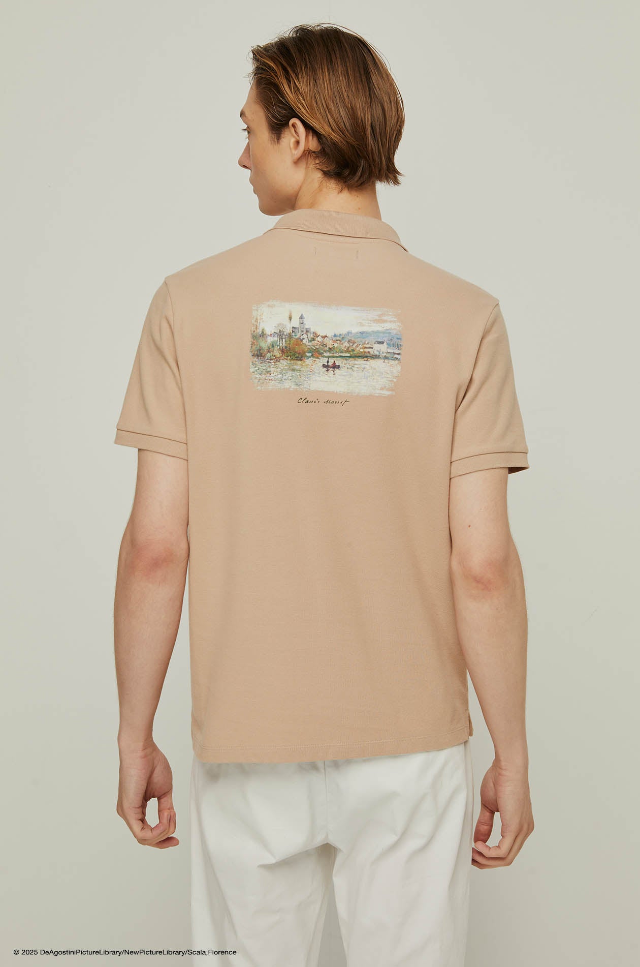 THE SEINE AT VETHEUIL PRINTED BACK POLO