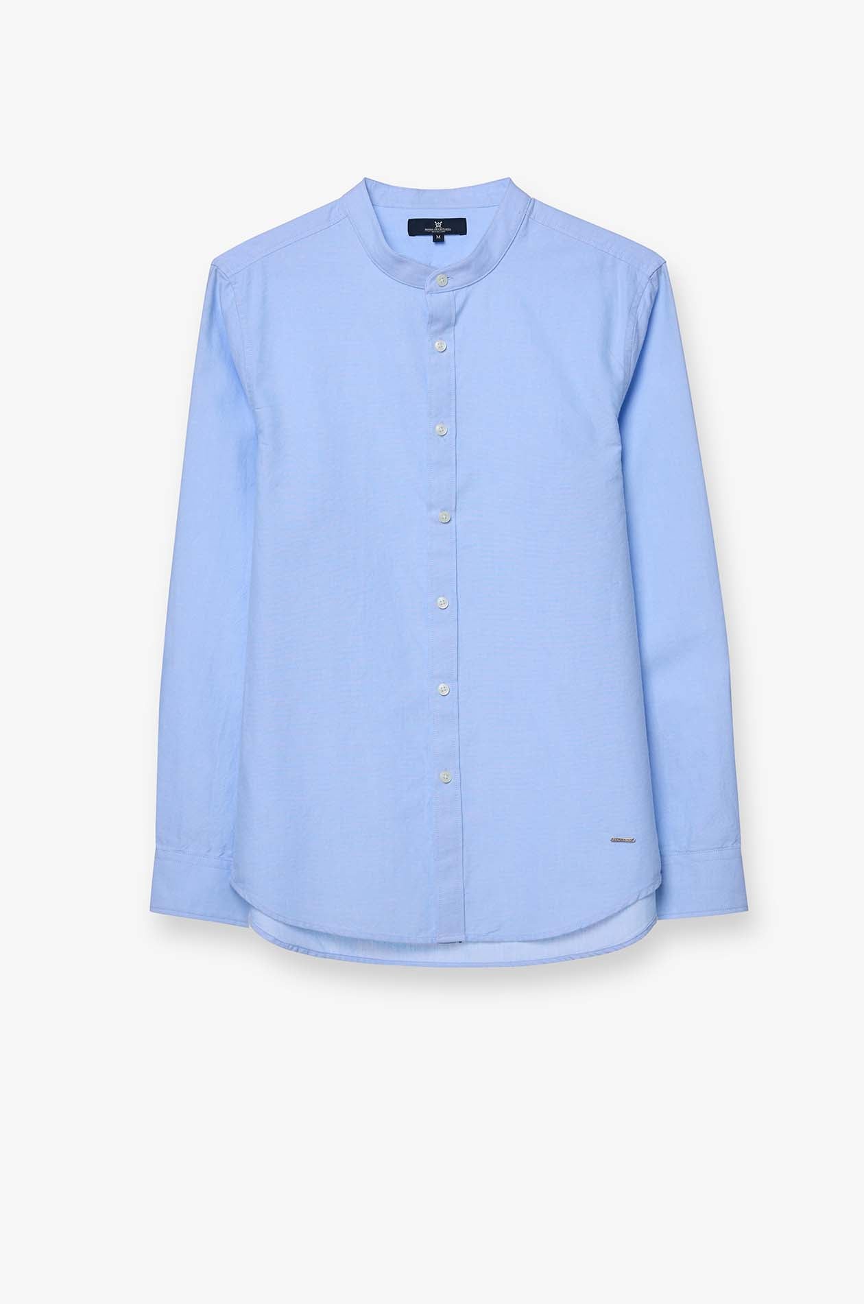 MANDARIN COLLAR OXFORD SHIRT