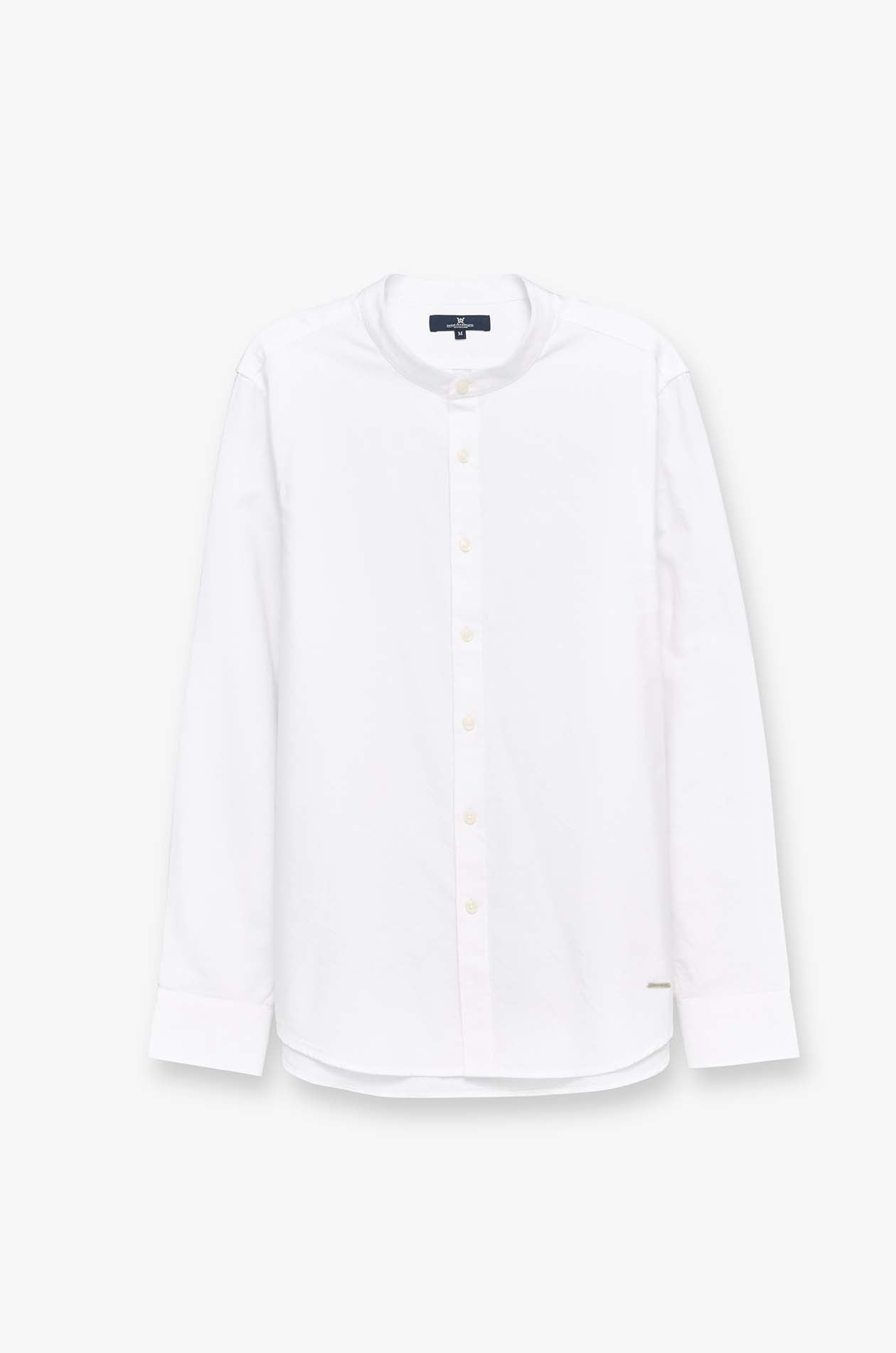 MANDARIN COLLAR OXFORD SHIRT