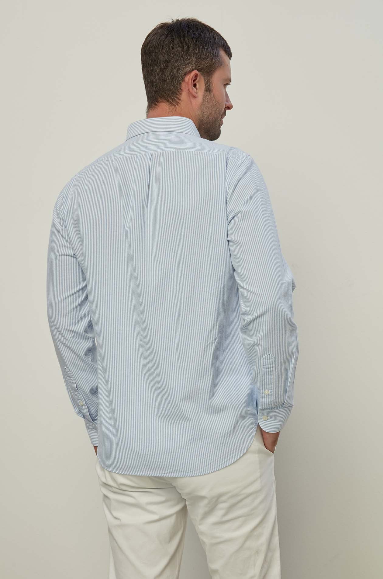 STRIPE LONG SLEEVE OXFORD SHIRT