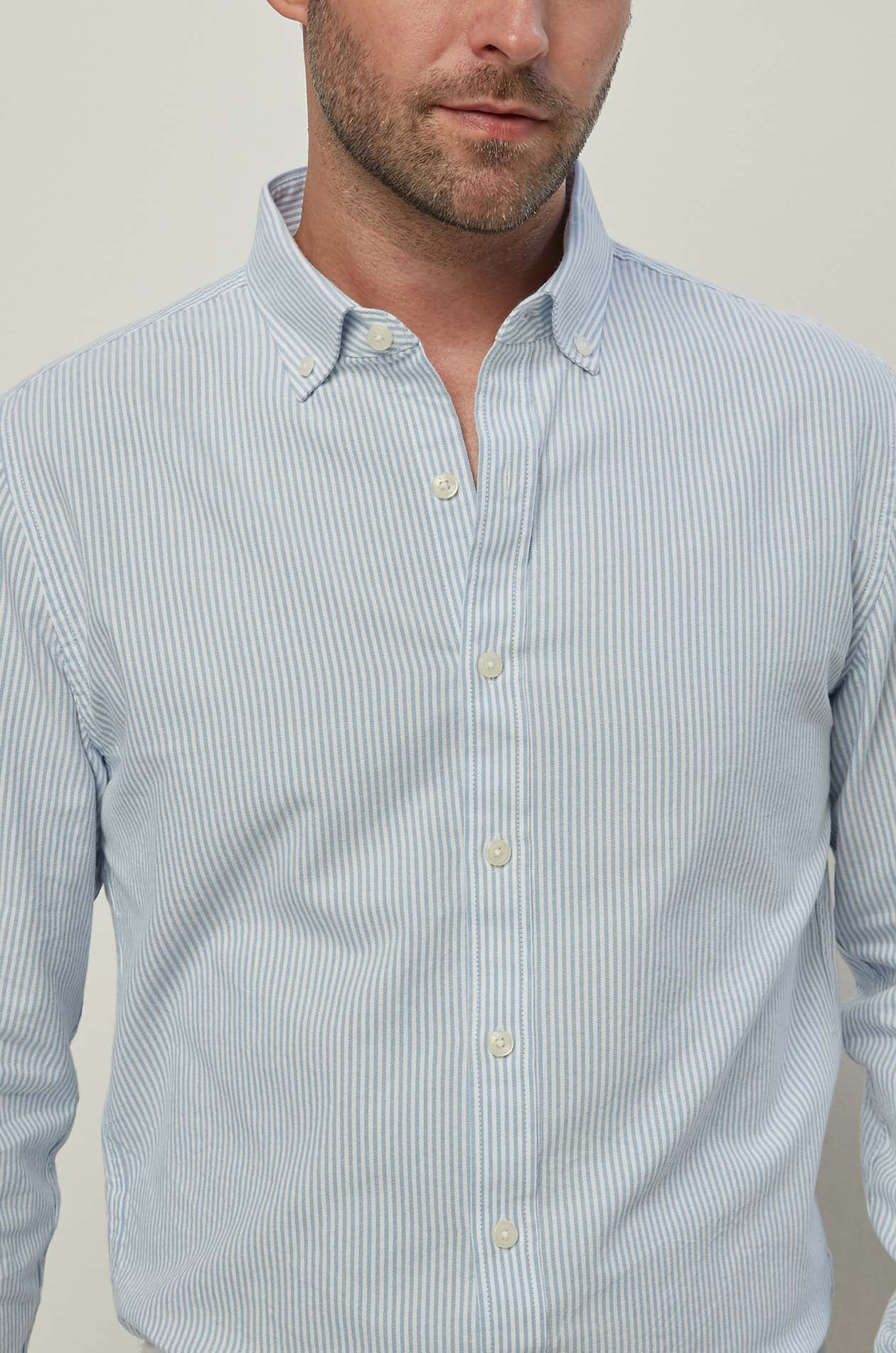 STRIPE LONG SLEEVE OXFORD SHIRT