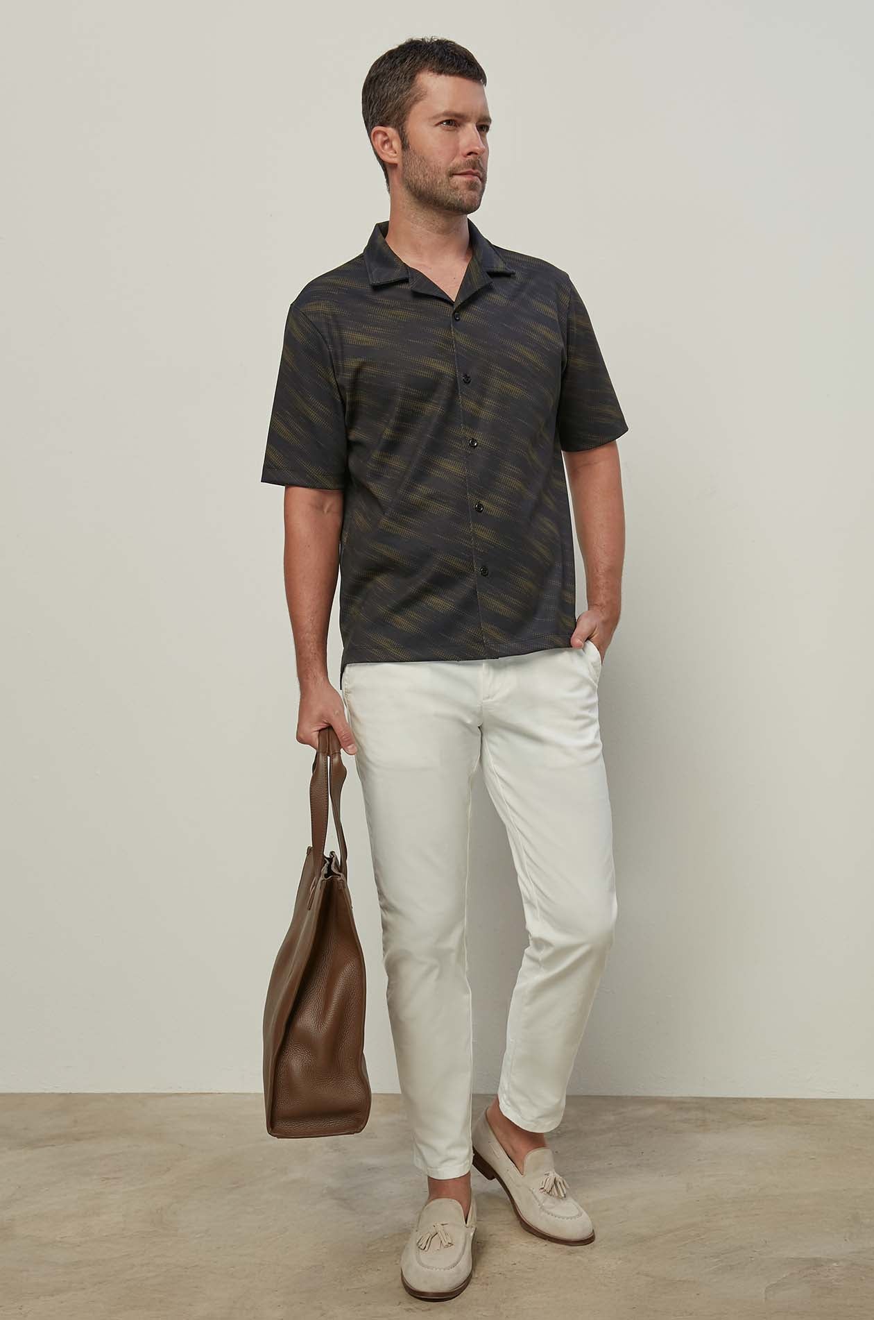 SLUB PRINTED SHIRT