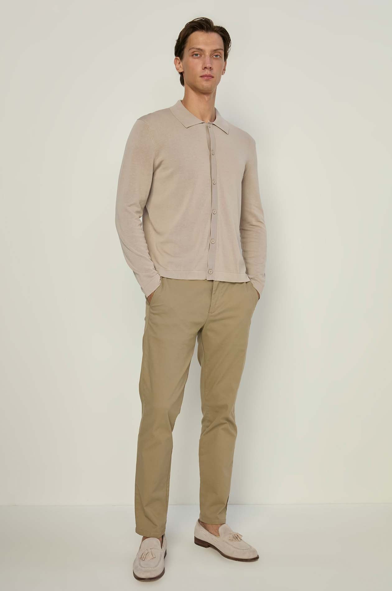 MERCERIZED LONG SLEEVE KNITTED SHIRT
