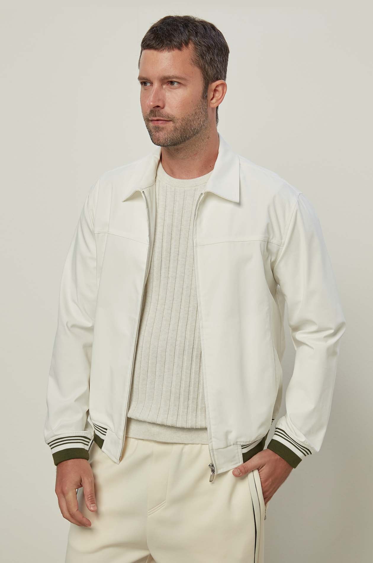 RIBBED SHOULDER KNITTED TEE