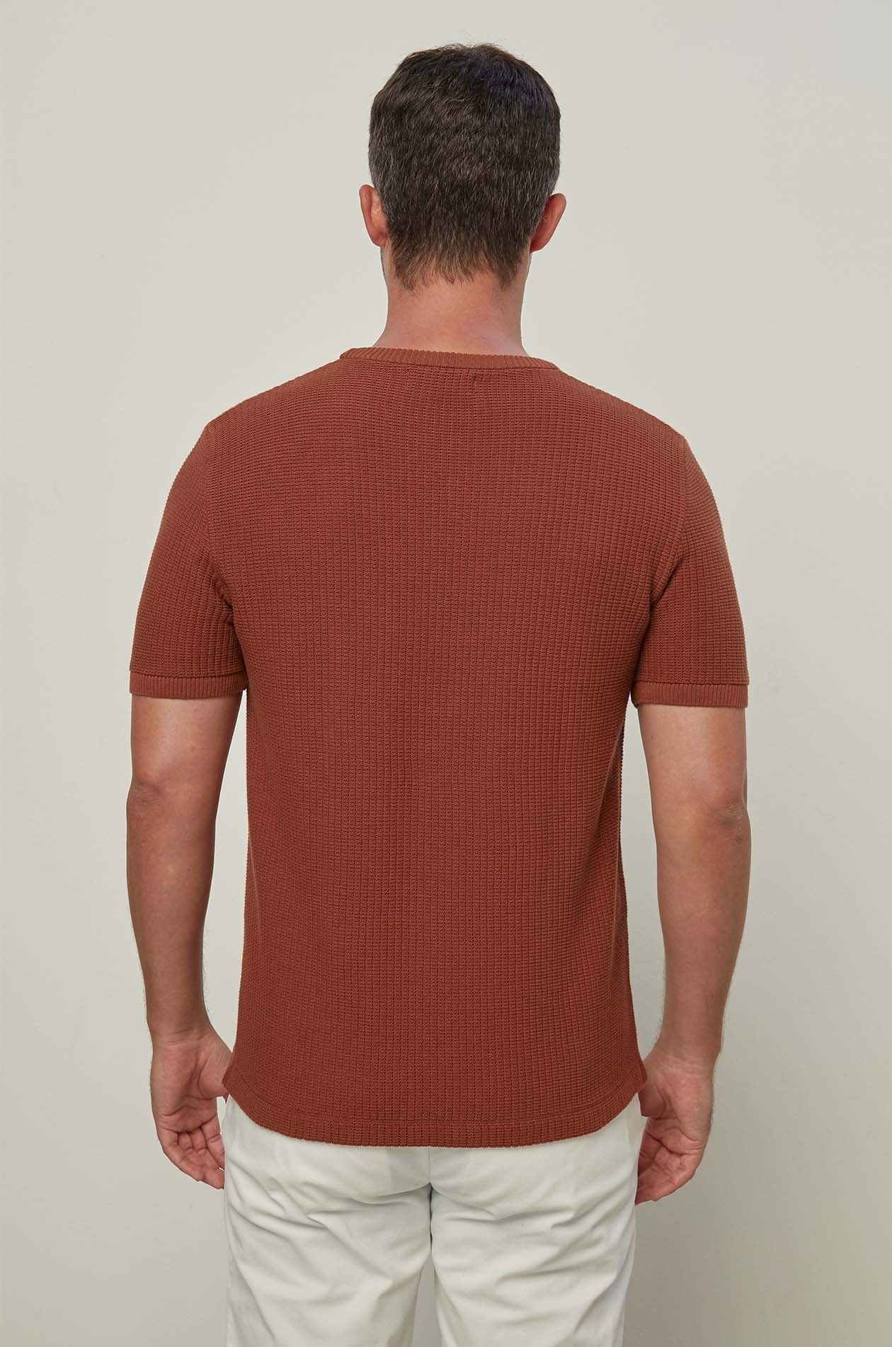 STRIPED JACQUARD KNITTED TEE