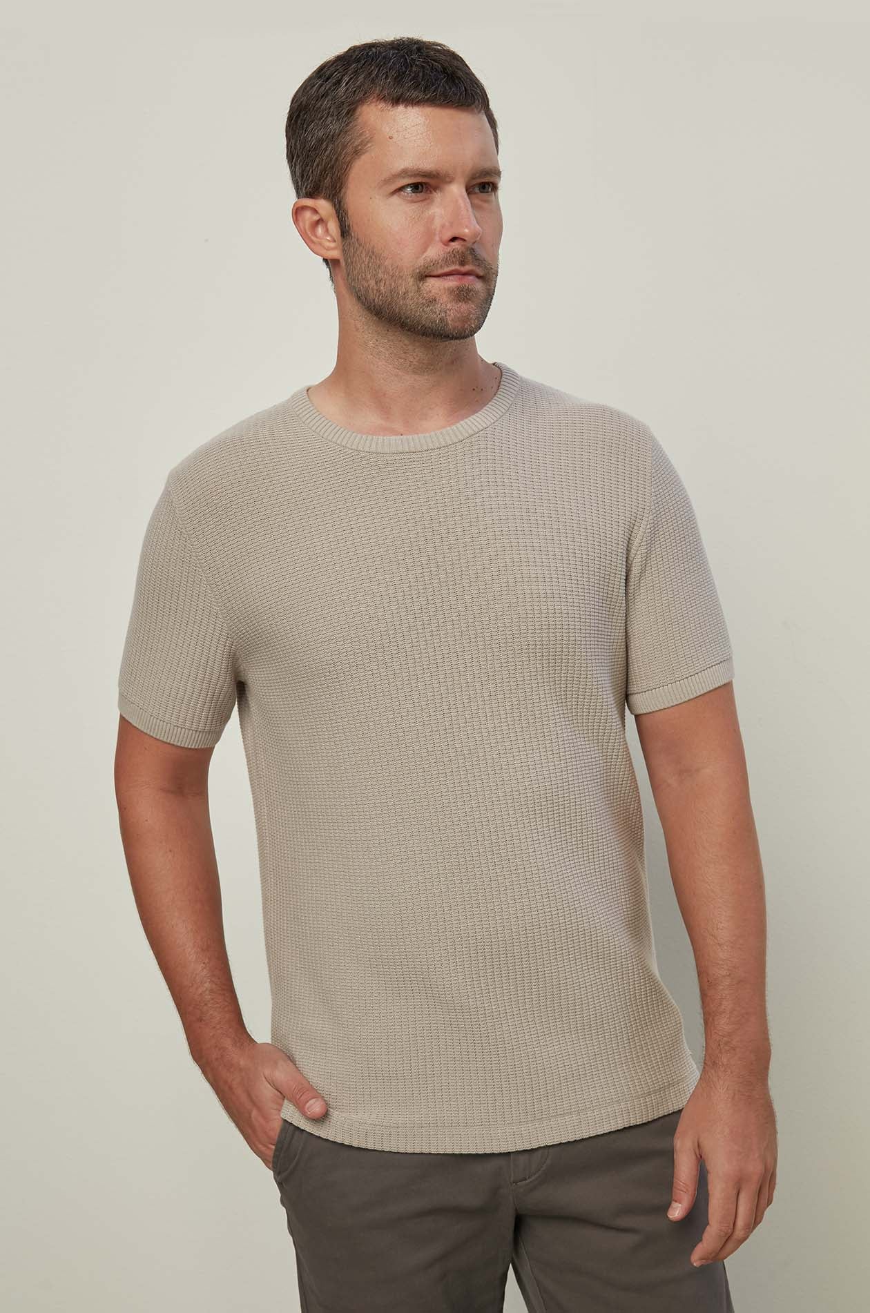 STRIPED JACQUARD KNITTED TEE