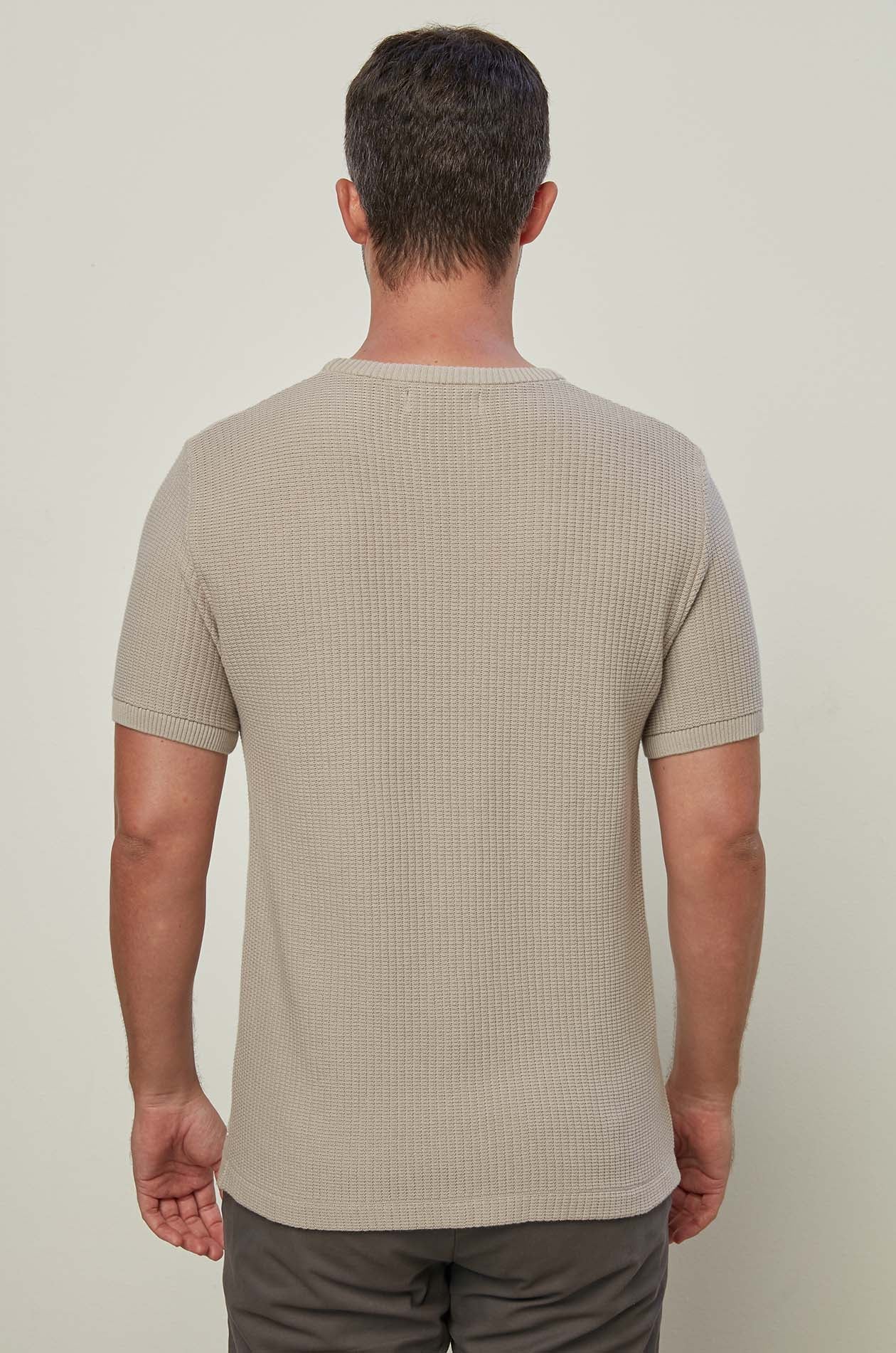 STRIPED JACQUARD KNITTED TEE