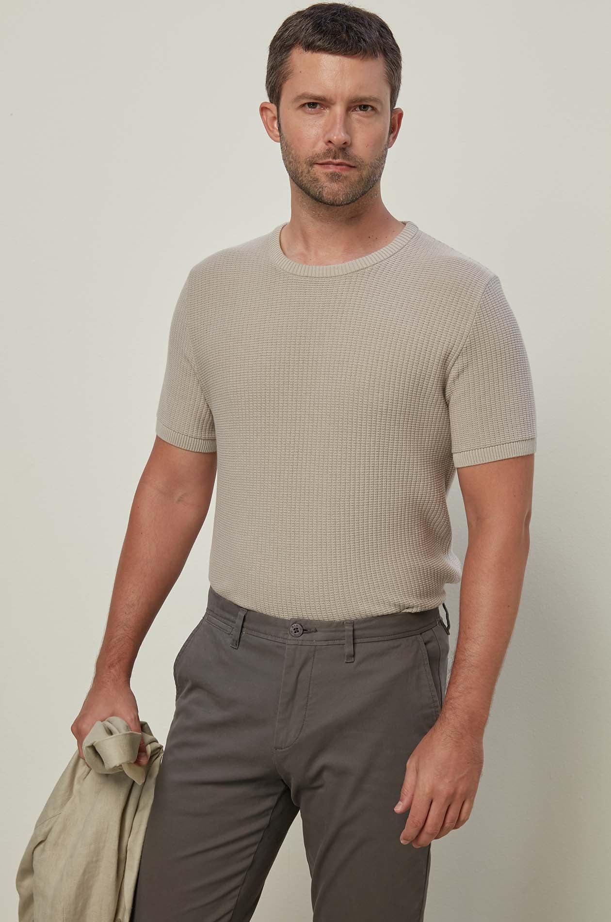 STRIPED JACQUARD KNITTED TEE