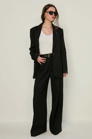 BLACK STRAIGHT LEG PANTS