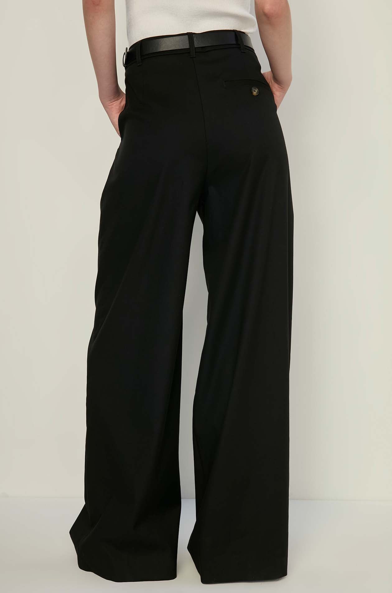 BLACK STRAIGHT LEG PANTS