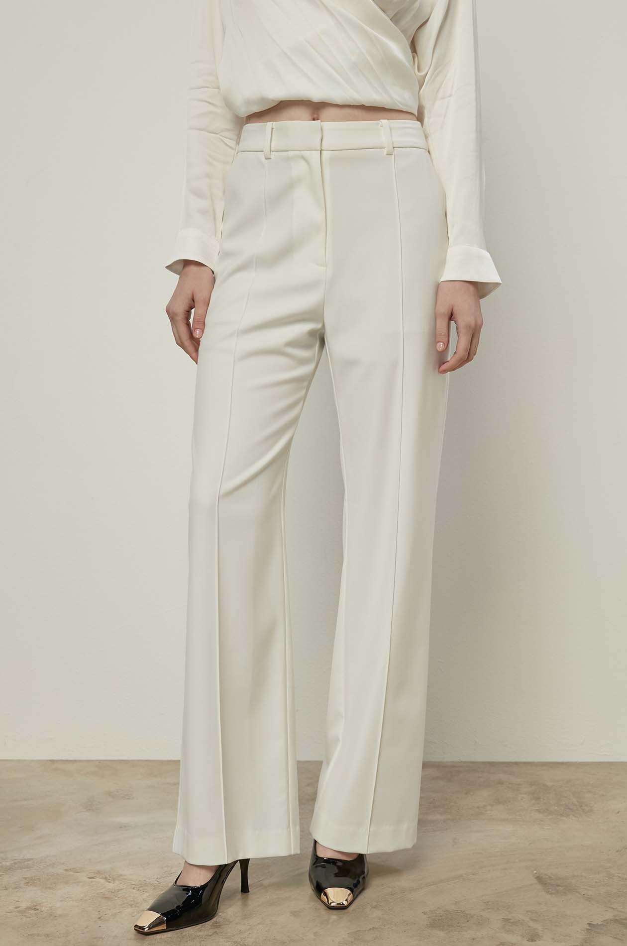 OFF WHITE WIDE LEG PANTS