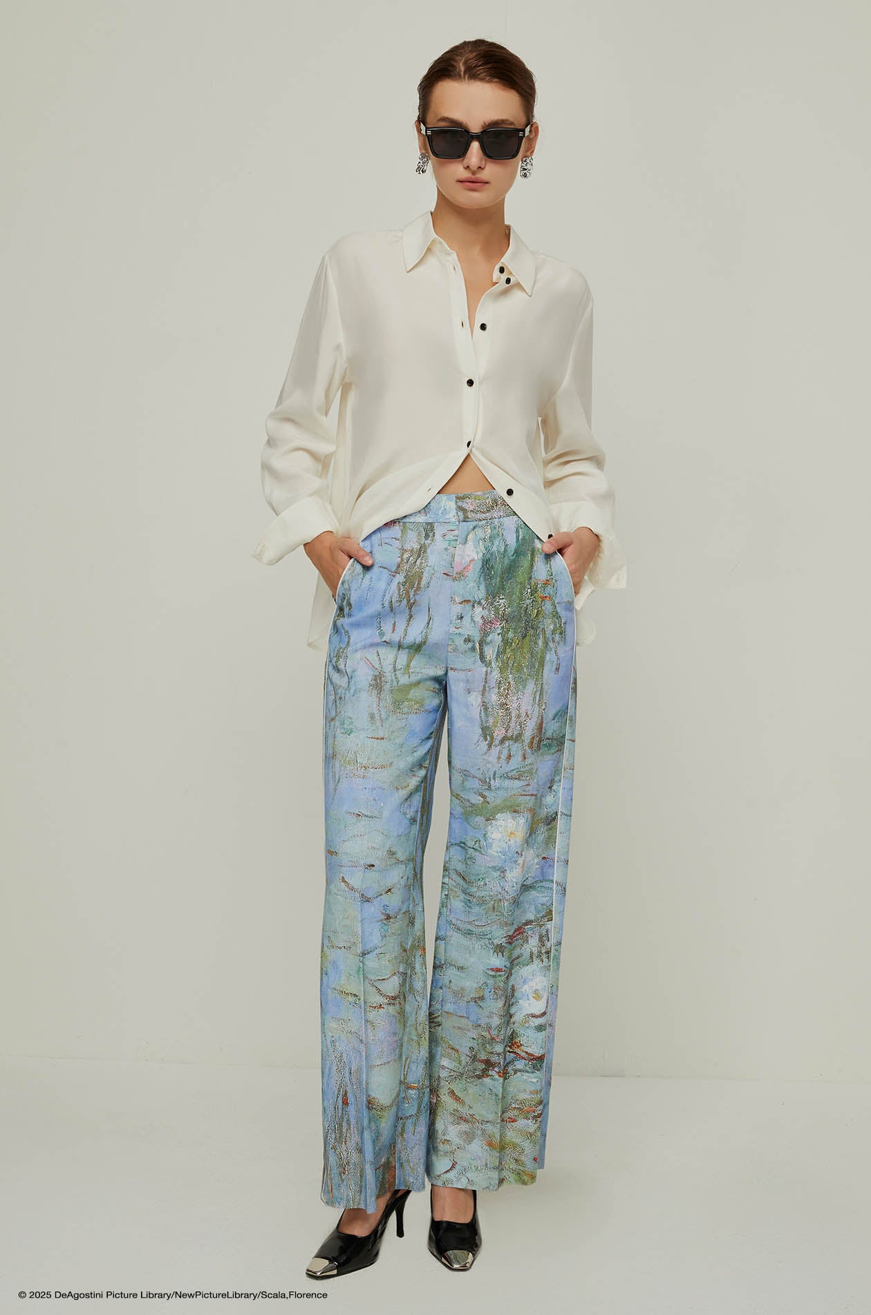 WATER LILIES MONET STRAIGHT LEG PANTS