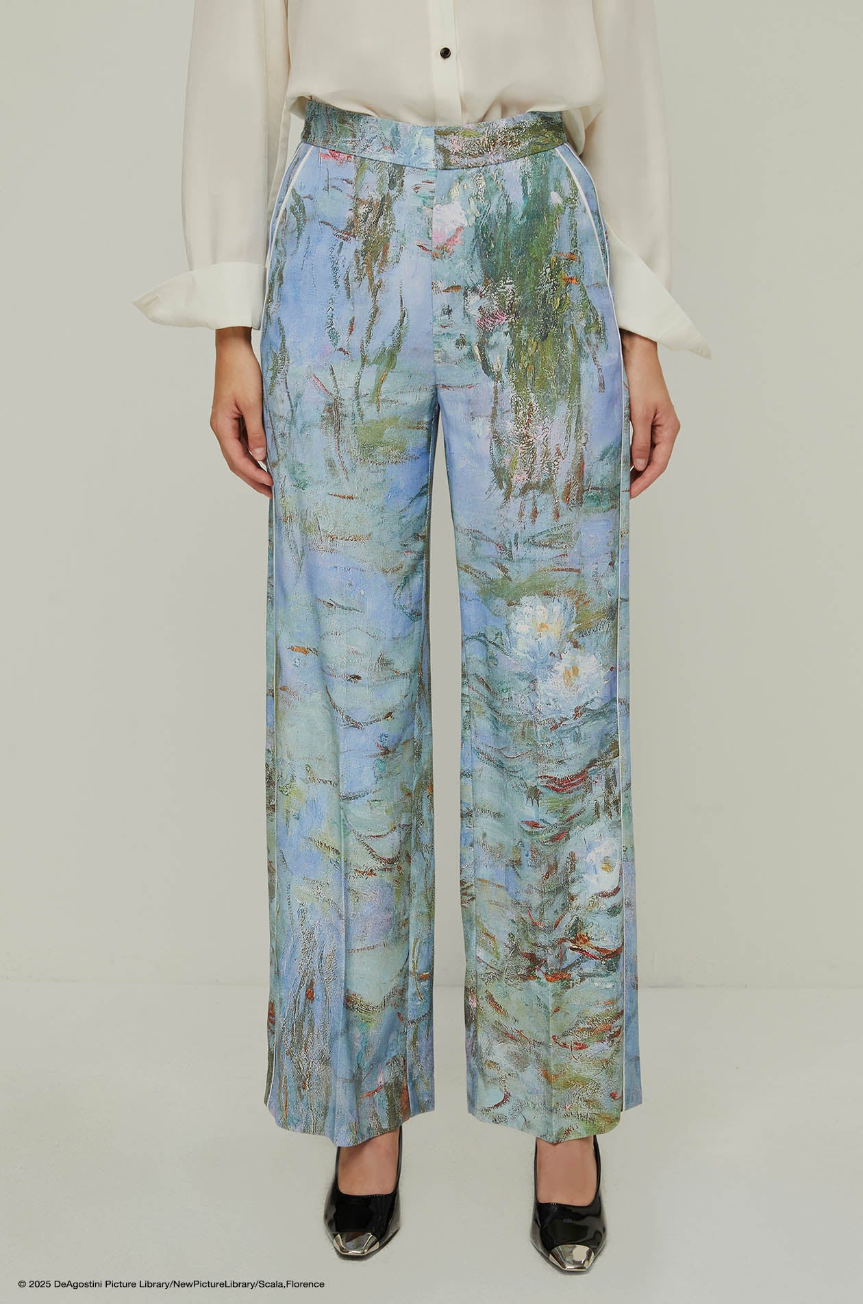 WATER LILIES MONET STRAIGHT LEG PANTS