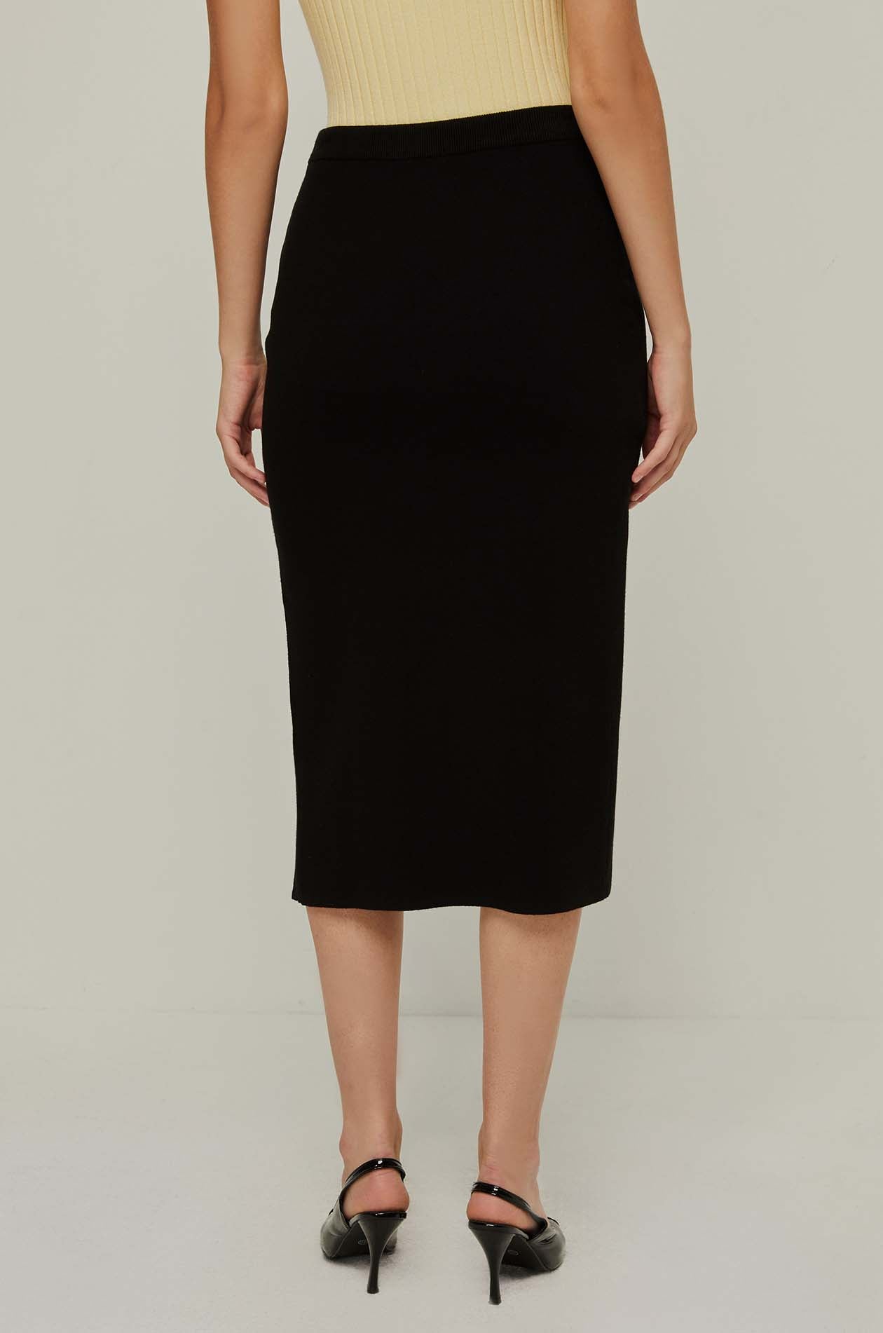 SIDE-SLIT MIDI SKIRT