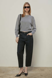 HIGH-RISE BARREL LEG JEANS