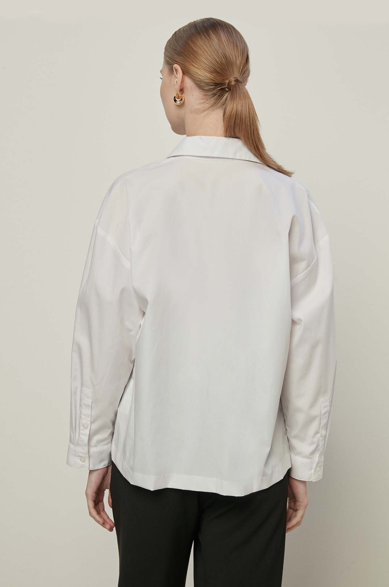 POPLIN WRAP BLOUSE