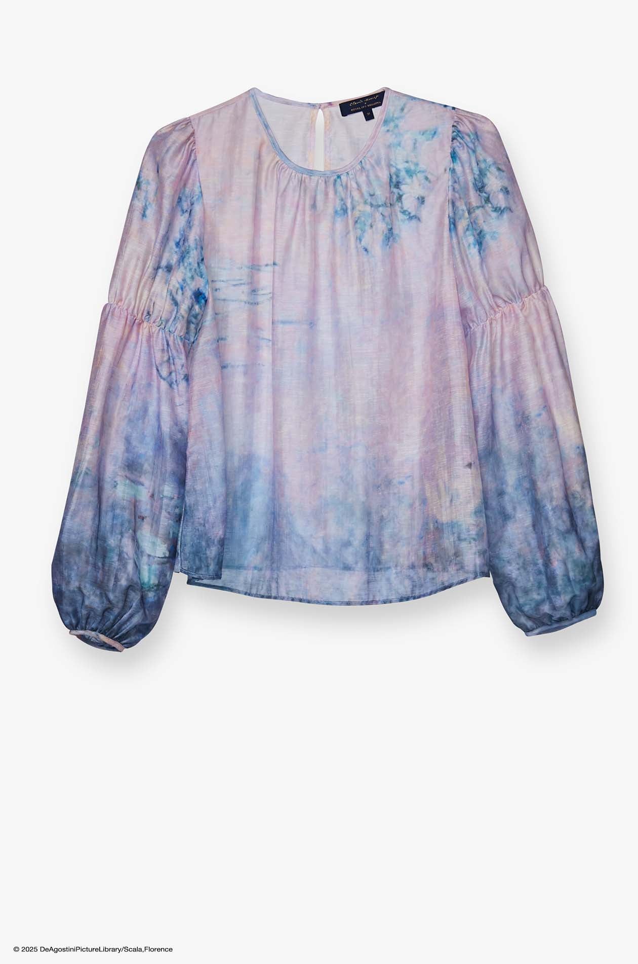 WATER LILIES MONET PUFF SLEEVE BLOUSE