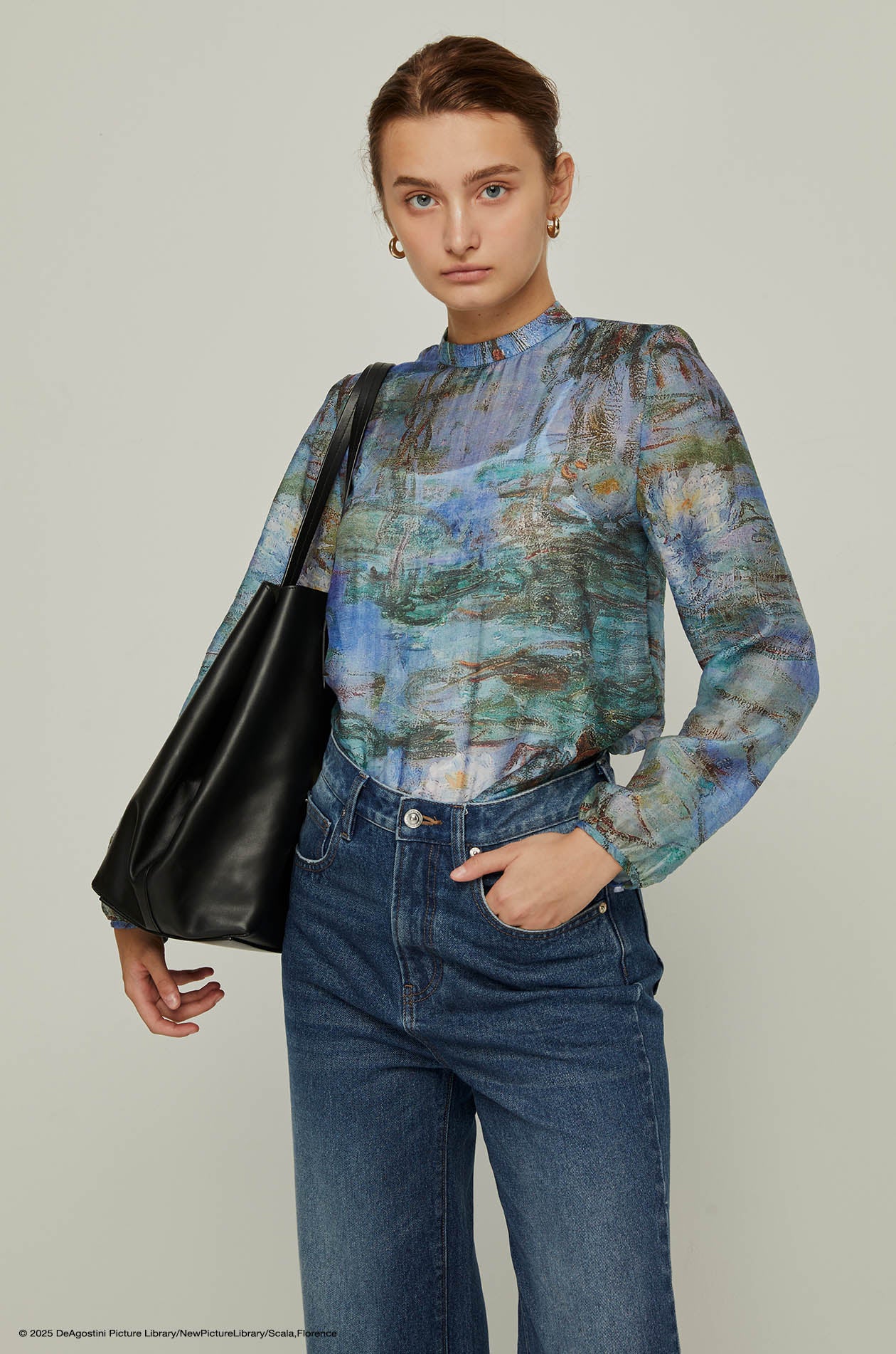 WATER LILIES MONET SHEER BLOUSE