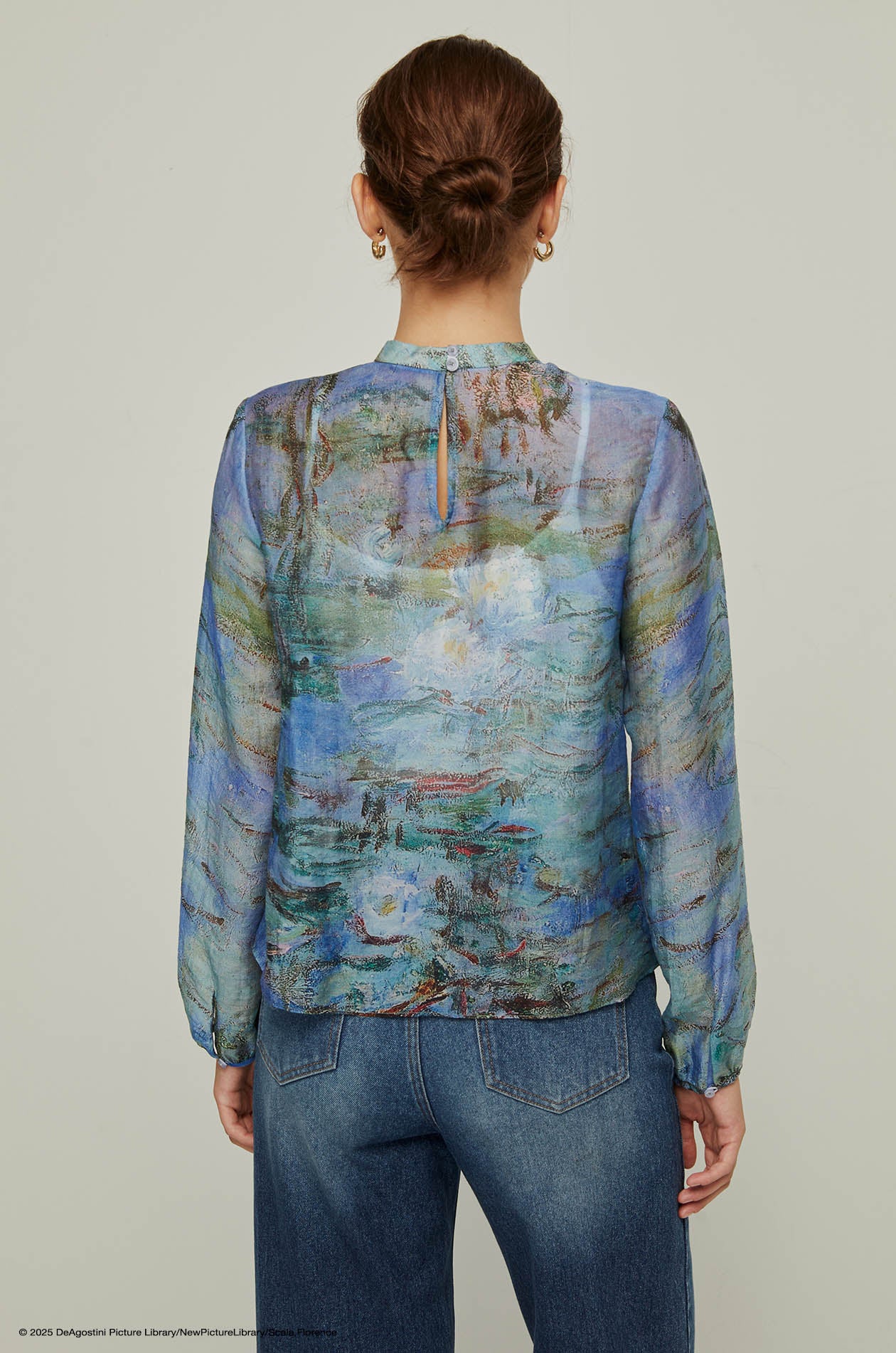 WATER LILIES MONET SHEER BLOUSE