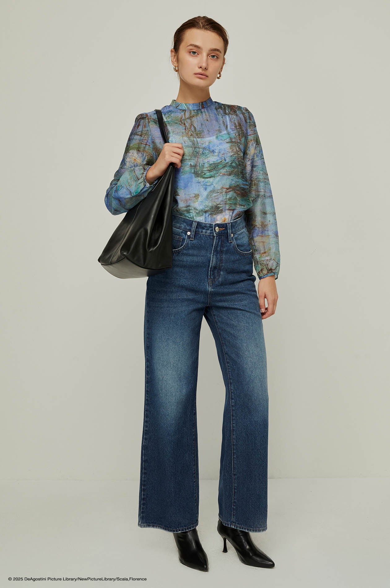 WATER LILIES MONET SHEER BLOUSE