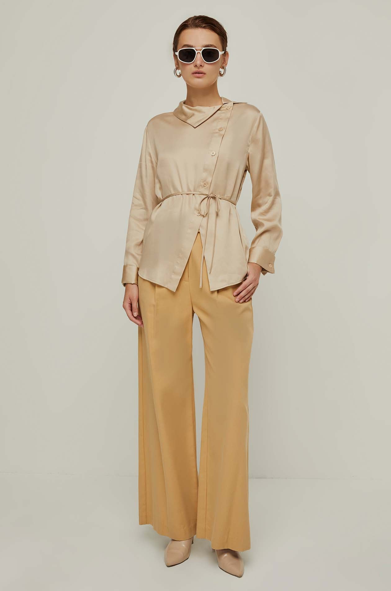ASYMMETRIC LONG SLEEVE BLOUSE