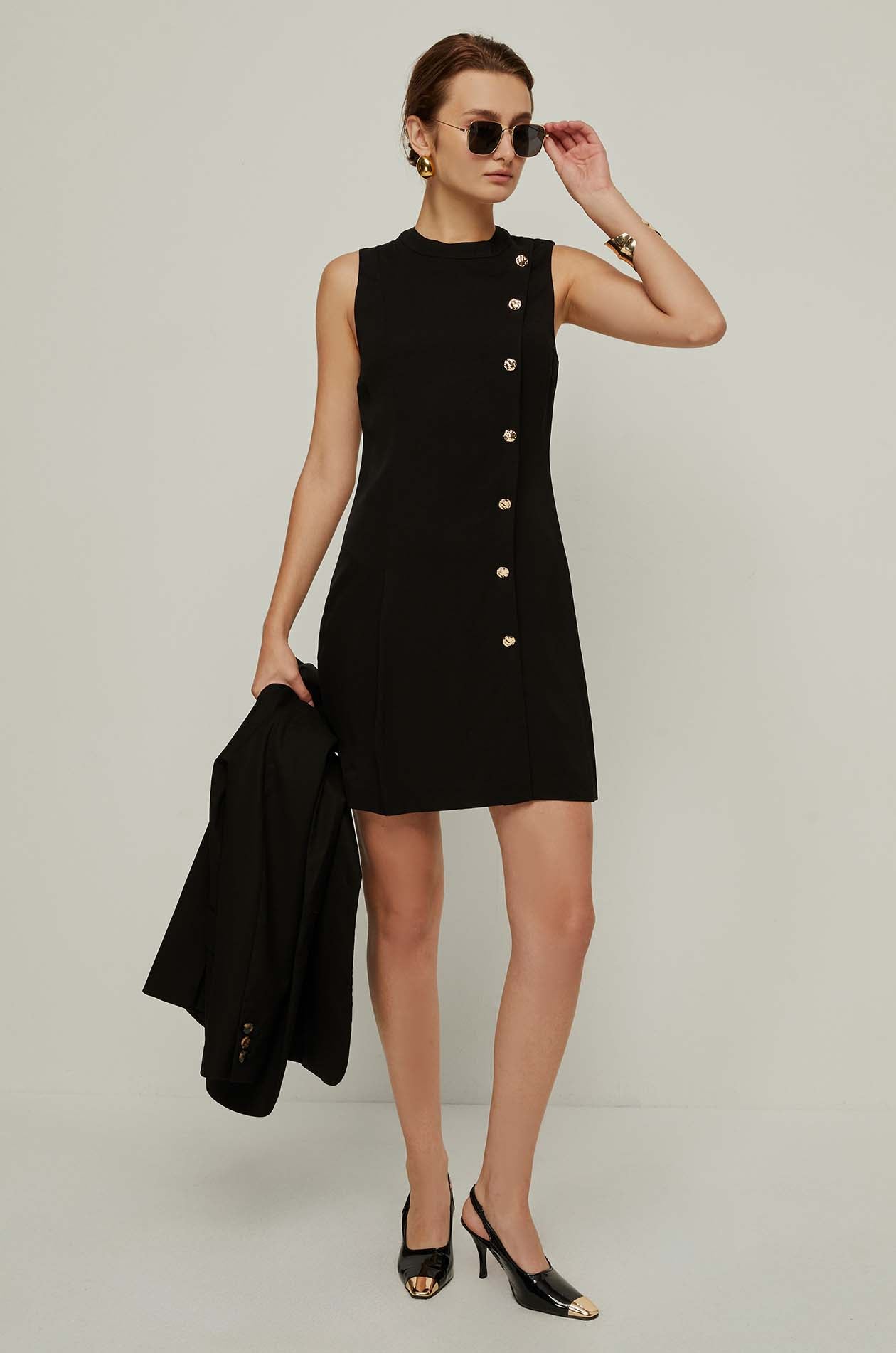 A-LINE BUTTONED DRESS