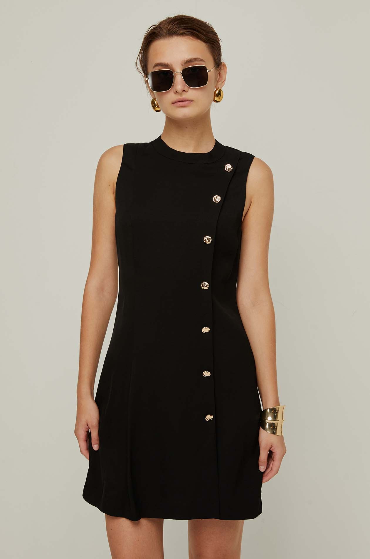 A-LINE BUTTONED DRESS